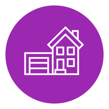 House ile garaj satırı simgesi.