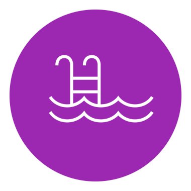 Yüzme Havuzu ile merdiven satırı simgesi.