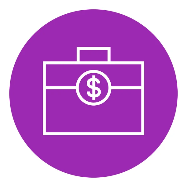 Suitcase with dollar symbol line icon. — Stockvector