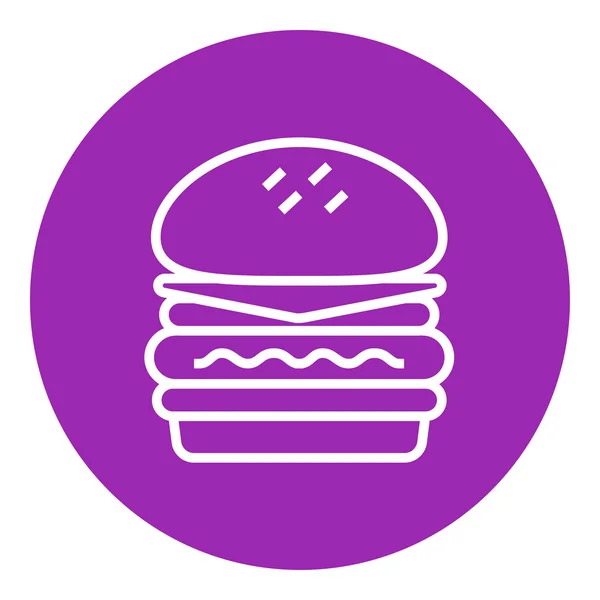 Ícone de linha de hambúrguer duplo . — Vetor de Stock