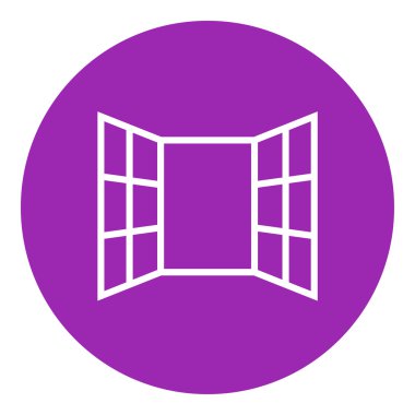 Open windows line icon.