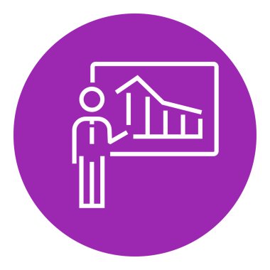 Businessman with infographic line icon.