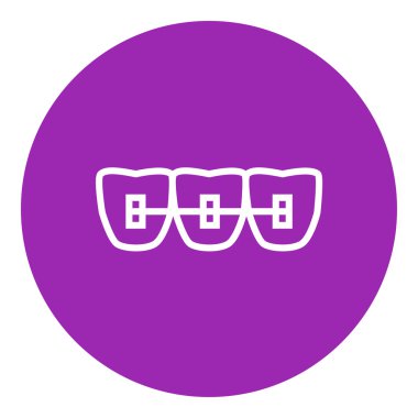 Ortodontik diş telleri satırı simgesi.