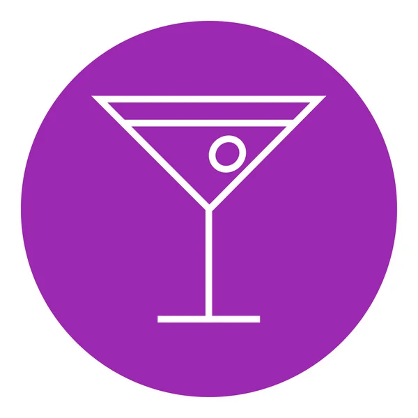 Cocktail glas lijn pictogram. — Stockvector