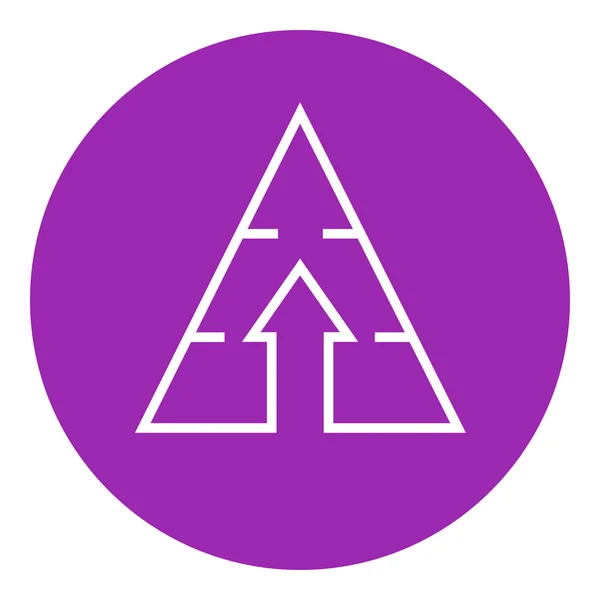 Pyramid with arrow up line icon. — Stockvector