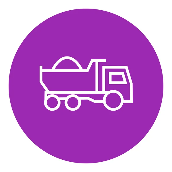 Dump truck lijn pictogram. — Stockvector