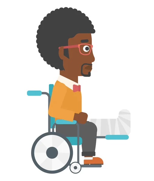 Patient assis en fauteuil roulant . — Image vectorielle