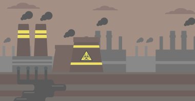 Arka plan nükleer santral.