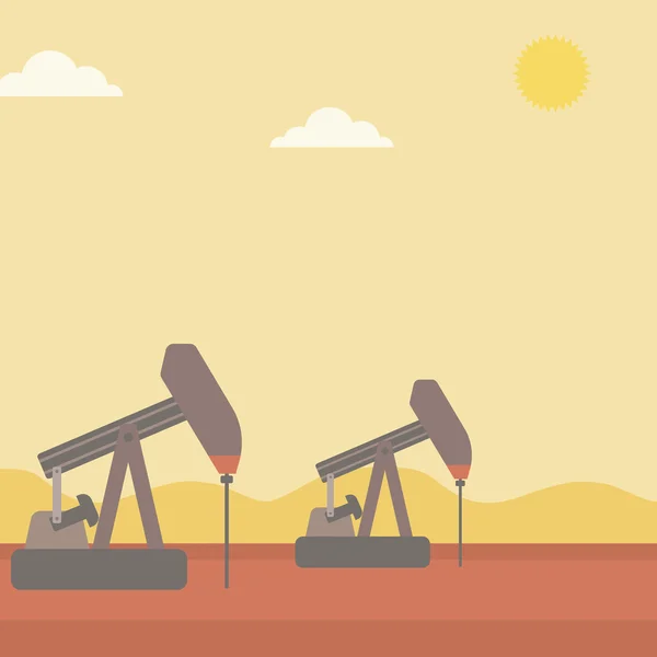 Antecedentes de derrick de petróleo . — Vector de stock