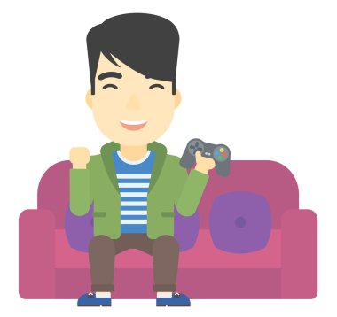 Video oyunu oynayan adam.