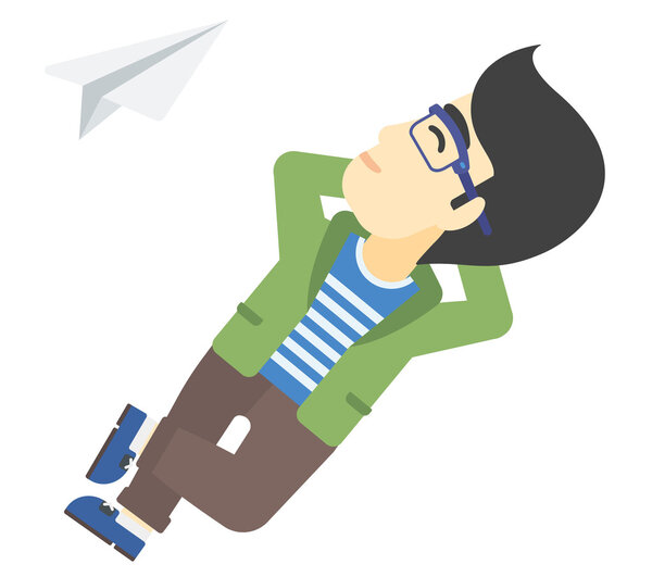 Бизнесмен отдыхает на облаке
.