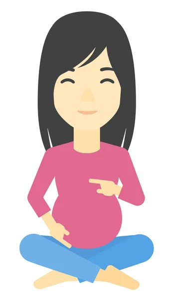 Femme enceinte assise . — Image vectorielle