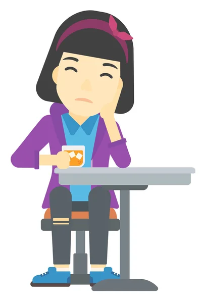 Woman sitting at bar. — Stock Vector