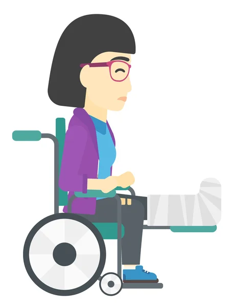 Patient assis en fauteuil roulant . — Image vectorielle