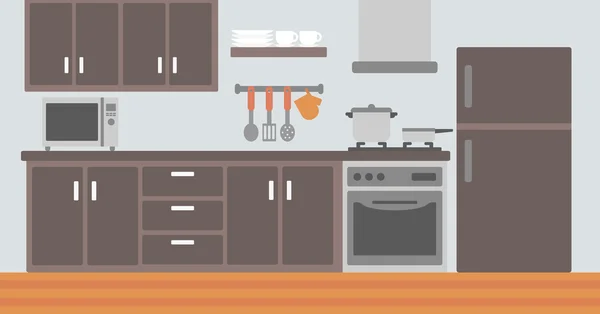 Achtergrond van keuken met apparatuur. — Stockvector