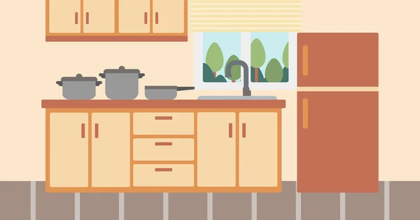 Fondo de cocina con utensilios de cocina . — Vector de stock