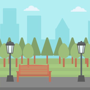 Sokak lambası ile park arka plan.