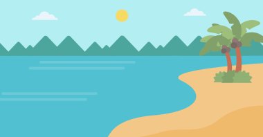 Arka plan tropikal plaj ve deniz.