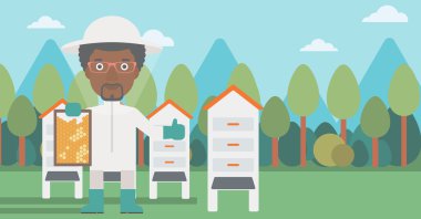 Arıcı, arı kovanı.