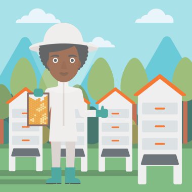 Arıcı, arı kovanı.