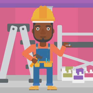 Neşeli repairer mühendisi.