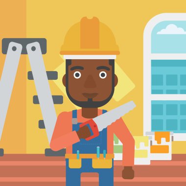 Gülümseyen işçi ile gördüm.