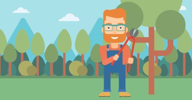 Budayıcı Bahçe ile çiftçi.