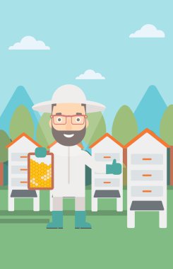 Arıcı, arı kovanı.