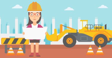 Bir plan tutan mühendisi.