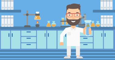 Test tüplü laboratuar asistanı.