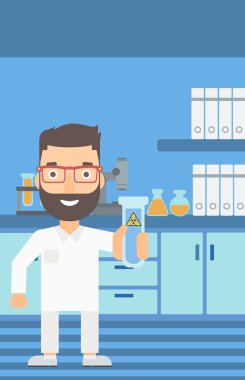 Test tüplü laboratuar asistanı.