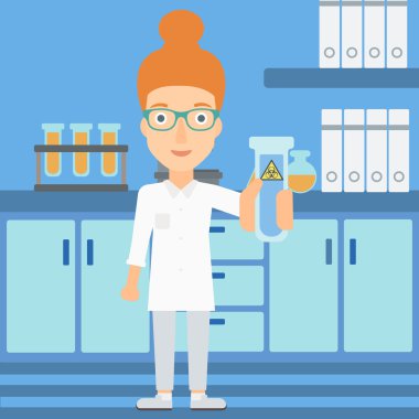 Test tüplü laboratuar asistanı.