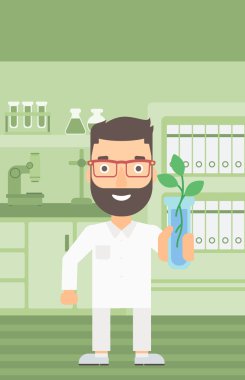 Test tüplü laboratuar asistanı.