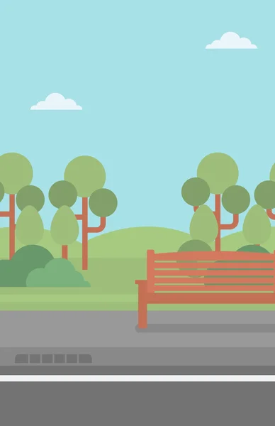 Fondo del parque con banco . — Vector de stock