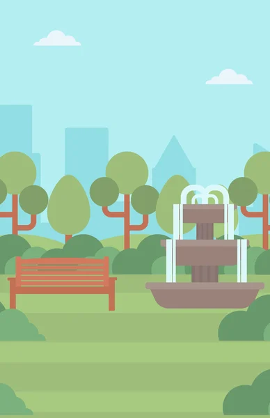 Zázemí městského parku s fontánou. — Stockový vektor