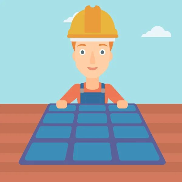 Constructor with solar panel. — Stock Vector