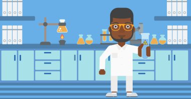 Test tüplü laboratuar asistanı.