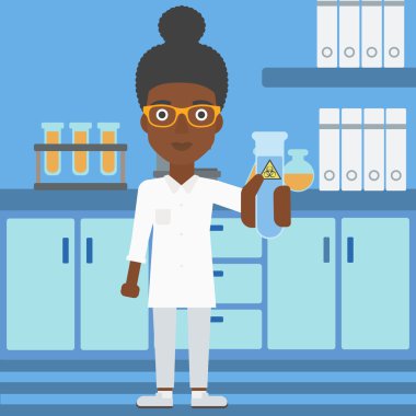 Test tüplü laboratuar asistanı.