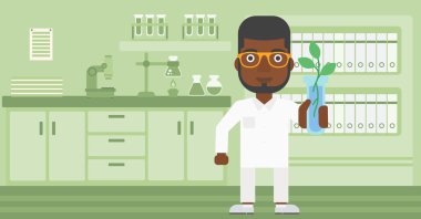 Test tüplü laboratuar asistanı.