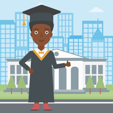 Lisansüstü gösteren başparmak tabela.