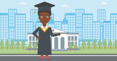 Lisansüstü gösteren başparmak tabela.