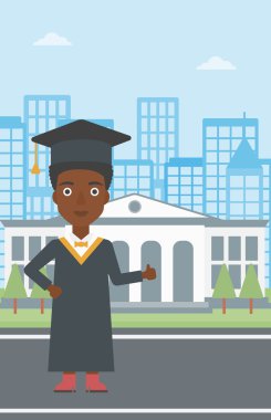 Lisansüstü gösteren başparmak tabela.