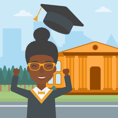 Şapkasını atma mezunu.