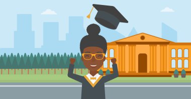 Şapkasını atma mezunu.