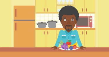 adam sağlıklı gıda ile.