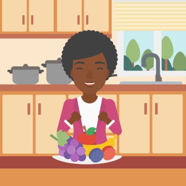 Karpuz yiyen kadın.