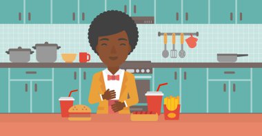 Mide ekşimesi muzdarip kadın.