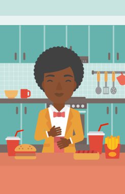 Mide ekşimesi muzdarip kadın.