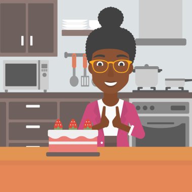 pasta görünümlü kadın.