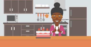 pasta görünümlü kadın.